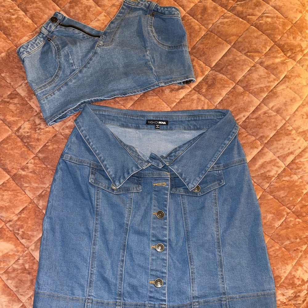 Denim Skirt Set